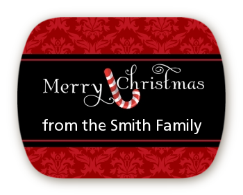 Candy Canes - Personalized Christmas Rounded Corner Stickers