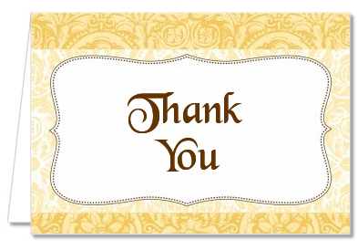 Pale Yellow & Brown - Bridal Shower Thank You Cards