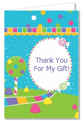 Candy Land - Birthday Party Thank You Cards