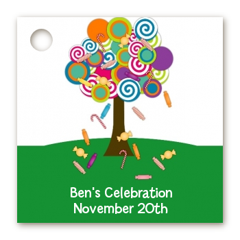 Candy Tree - Personalized Birthday Party Card Stock Favor Tags