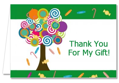 Candy Tree - Birthday Party Thank You Cards