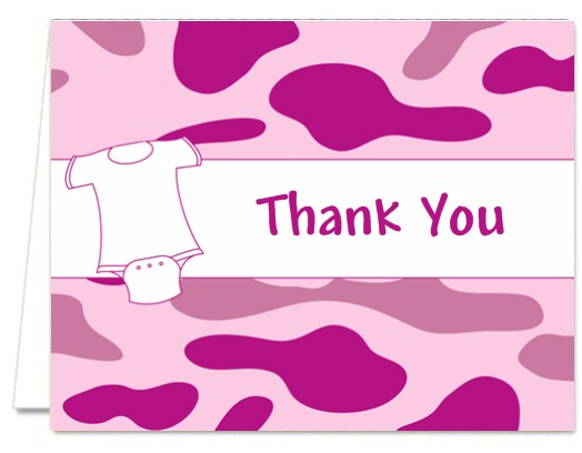  Baby Outfit Camouflage - Baby Shower Thank You Cards 