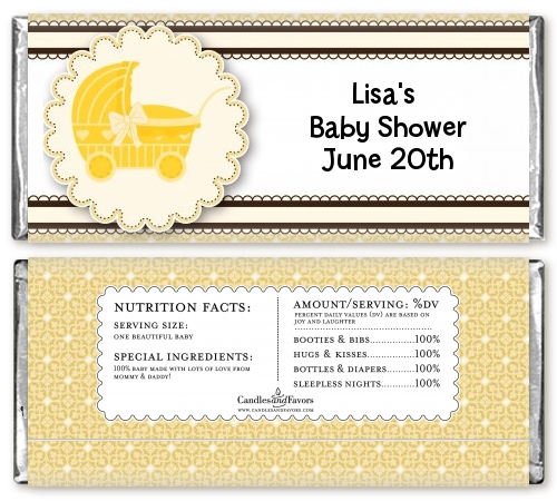  Carriage - Personalized Baby Shower Candy Bar Wrappers 