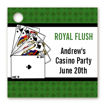 Casino Night Royal Flush - Personalized Birthday Party Card Stock Favor Tags