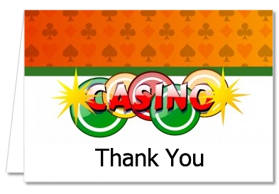 Casino Night Vegas Style - Birthday Party Thank You Cards