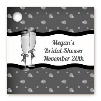 Champagne Glasses - Personalized Bridal Shower Card Stock Favor Tags