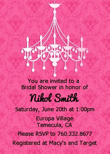 Chandelier - Bridal Shower Invitations