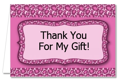 Cheetah Print Pink - Birthday Party Thank You Cards
