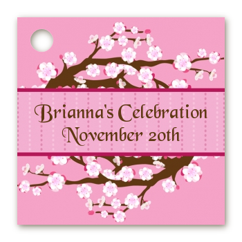 Cherry Blossom - Personalized Bridal Shower Card Stock Favor Tags