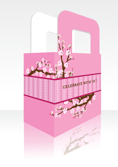 Cherry Blossom - Personalized Bridal Shower Favor Boxes