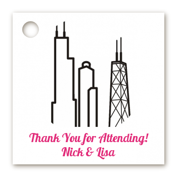 Chicago Skyline - Personalized Bridal Shower Card Stock Favor Tags