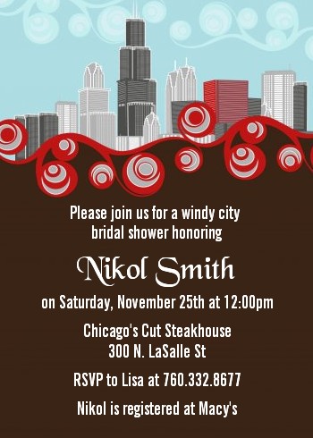 Chicago Skyline - Bridal Shower Invitations