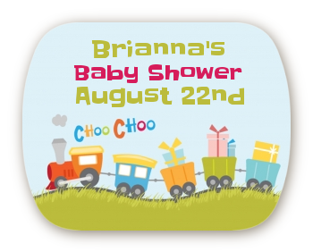 Choo Choo Train - Personalized Baby Shower Rounded Corner Stickers