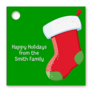 Christmas Stocking - Personalized Christmas Card Stock Favor Tags