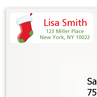 Christmas Stocking - Christmas Return Address Labels