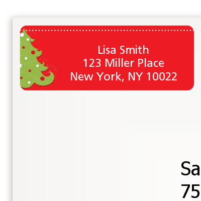 Christmas Tree - Christmas Return Address Labels