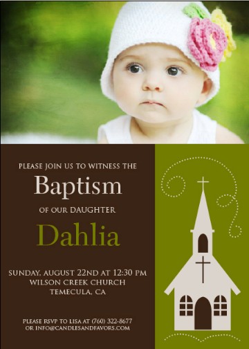 Church Baptism Photo - Baptism / Christening Invitations