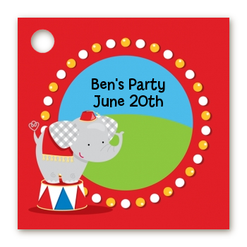 Circus Elephant - Personalized Birthday Party Card Stock Favor Tags