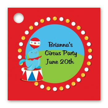 Circus Seal - Personalized Birthday Party Card Stock Favor Tags