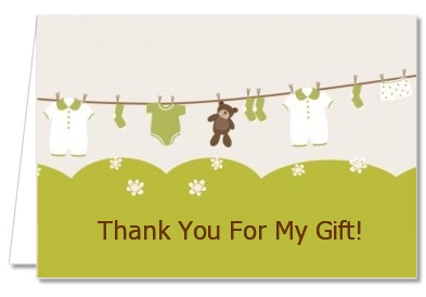 Clothesline It's A Baby - Baby Shower Thank You Cards