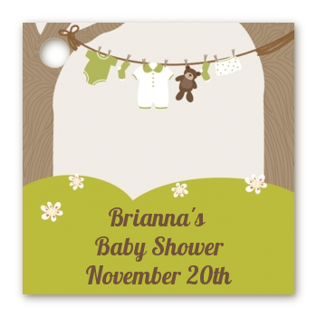 Clothesline It's A Baby - Personalized Baby Shower Card Stock Favor Tags