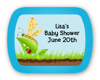 Critters Bugs & Insects - Personalized Baby Shower Rounded Corner Stickers