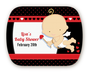 Cupid Baby Valentine's Day - Personalized Baby Shower Rounded Corner Stickers