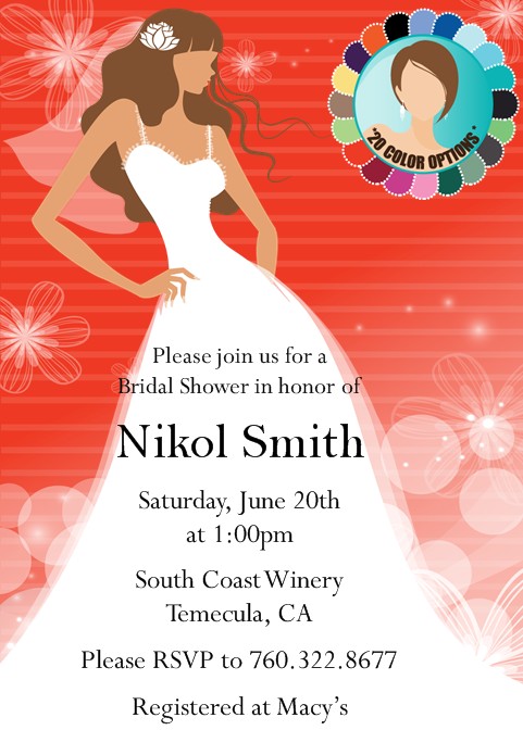  Custom Bride - Bridal Shower Invitations 