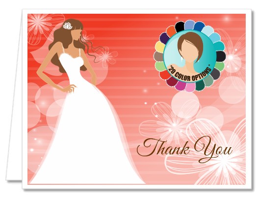  Custom Bride - Bridal Shower Thank You Cards 