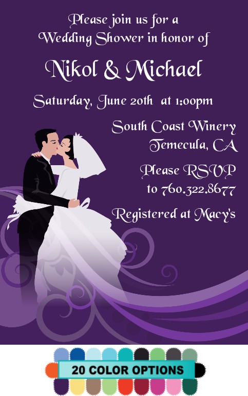  Custom Wedding Couple - Bridal Shower Invitations 