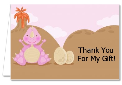 Dinosaur Baby Girl - Baby Shower Thank You Cards