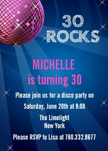 Disco Ball - Birthday Party Invitations
