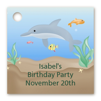 Dolphin - Personalized Birthday Party Card Stock Favor Tags