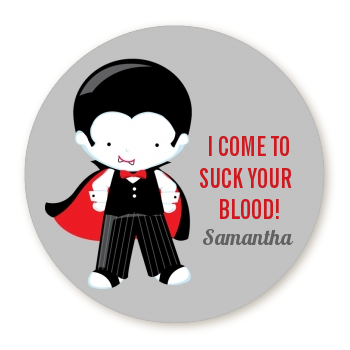  Dracula - Round Personalized Halloween Sticker Labels 