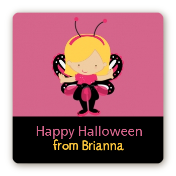 Dress Up Butterfly Costume - Square Personalized Halloween Sticker Labels