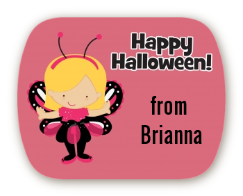 Dress Up Butterfly Costume - Personalized Halloween Rounded Corner Stickers
