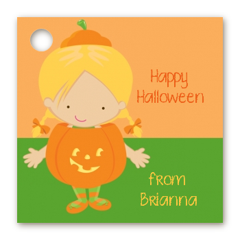 Dress Up Pumpkin Costume - Personalized Halloween Card Stock Favor Tags