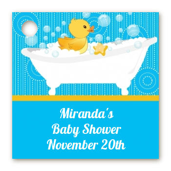Duck - Personalized Baby Shower Card Stock Favor Tags