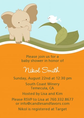 Elephant Baby Neutral - Baby Shower Invitations