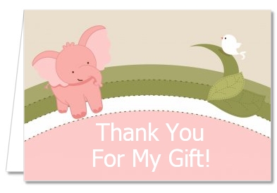 Elephant Baby Pink - Baby Shower Thank You Cards