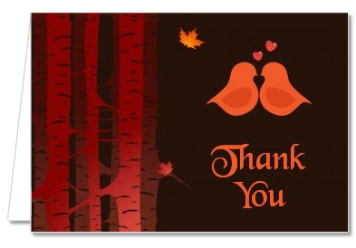 Fall Love Birds - Bridal Shower Thank You Cards