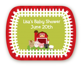 Farm Animals - Personalized Baby Shower Rounded Corner Stickers