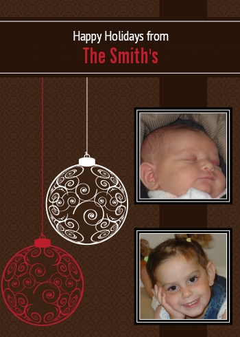 Festive Ornaments - Personalized Photo Christmas Cards