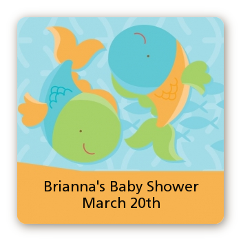 Fish | Pisces Horoscope - Square Personalized Baby Shower Sticker Labels