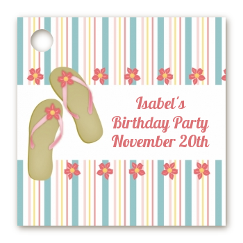 Flip Flops - Personalized Birthday Party Card Stock Favor Tags