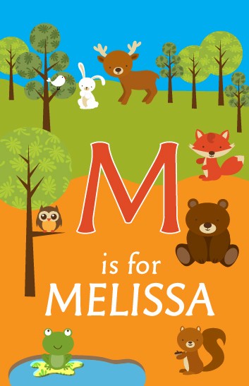 Forest Animals - Personalized Baby Shower Nursery Wall Art