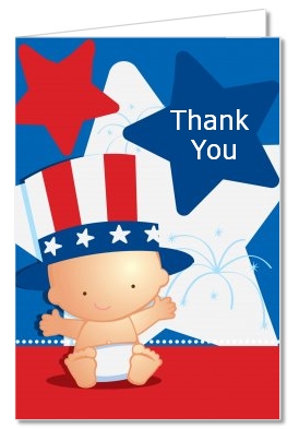 Fourth Of July Little Firecracker - Baby Shower Thank You Cards