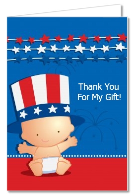 Fourth Of July Stars & Stripes - Baby Shower Thank You Cards