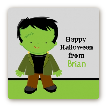 Frankenstein - Square Personalized Halloween Sticker Labels