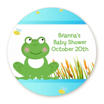  Froggy - Round Personalized Baby Shower Sticker Labels 
